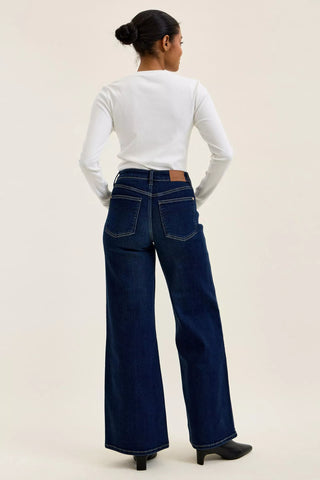 Judy Blue High-Waisted Wide-Leg Dark Wash Jeans
