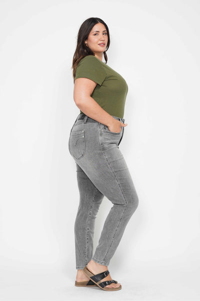 Judy Blue Mid Rise Tummy Control Shield Pockets Skinny Denim Jeans 88862-Jeans-Sunshine and Wine Boutique