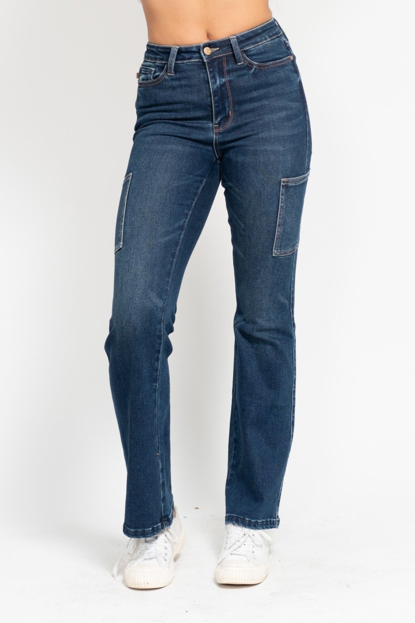 Judy Blue High Waist Cargo Bootcut Denim 88872-Jeans-Sunshine and Wine Boutique