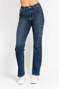 Judy Blue High Waist Cargo Bootcut Denim 88872-Jeans-Sunshine and Wine Boutique