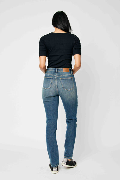 Judy Blue High Waist Classic Relaxed Denim Jeans 88687-Jeans-Sunshine and Wine Boutique