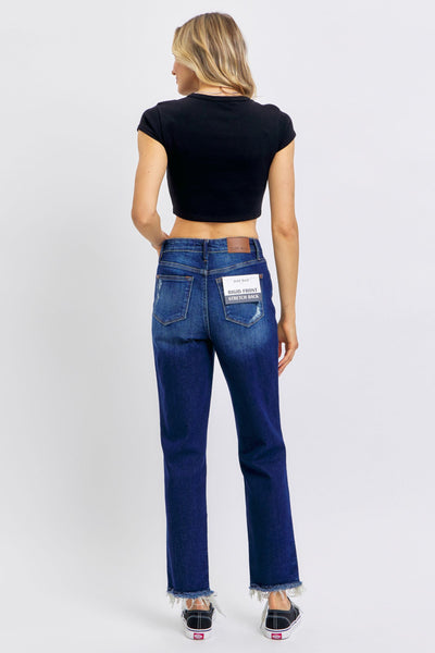 Judy Blue High Waist Rigid Magic Heavy Destroy Straight Jeans 88819-Jeans-Sunshine and Wine Boutique