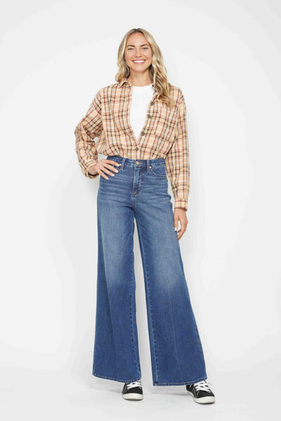 Judy Blue High Waist Tummy Control Retro Wide Leg Denim 88847-Jeans-Sunshine and Wine Boutique