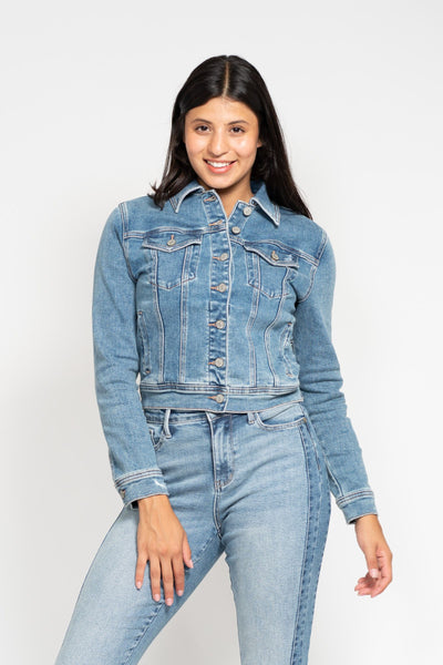 Judy Blue Classic Vintage Wash Denim Jacket 7877-Jeans-Sunshine and Wine Boutique