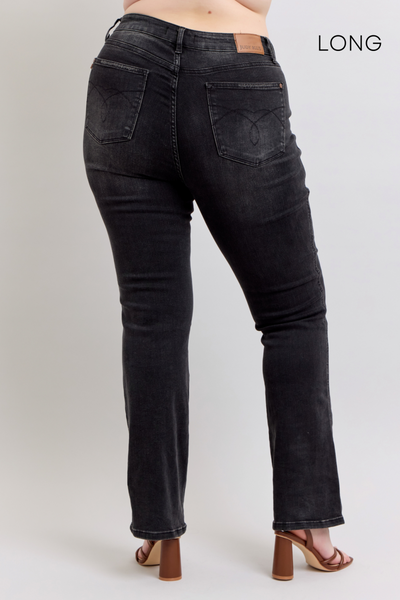 Judy Blue High Waist Tummy Control Black Bootcut Denim Jeans 88787 - 3 Inseam Options: Short, Regular, Long-Jeans-Sunshine and Wine Boutique