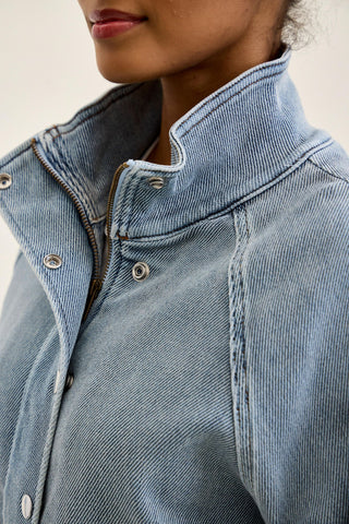 Judy Blue Knit Indigo Marty Bomber Jacket 7888