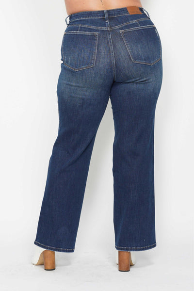 Judy Blue High Waist "Tummy Control" Classic Straight Denim Jeans 88869-Jeans-Sunshine and Wine Boutique