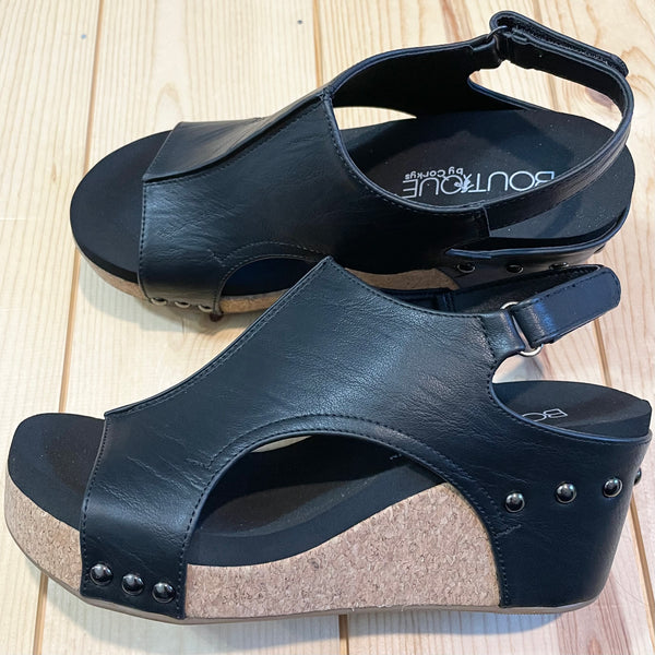 Corky's Carley Wedge, Black Smooth-Shoes-Sunshine and Wine Boutique