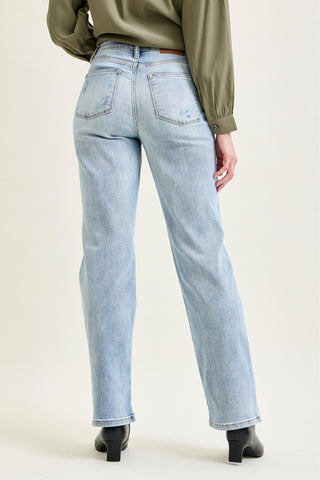Judy Blue High Waist Light Wash Straight Denim Jeans 82501