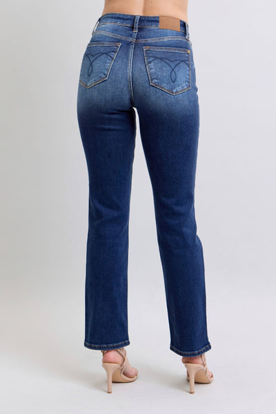 Judy Blue High Rise Vintage Wash Thermal Straight Denim Jeans 82631-Jeans-Sunshine and Wine Boutique