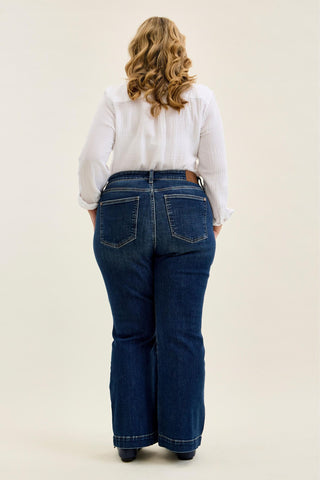 Judy Blue High Waist Trouser Flare Denim Jeans 82637 - Petite