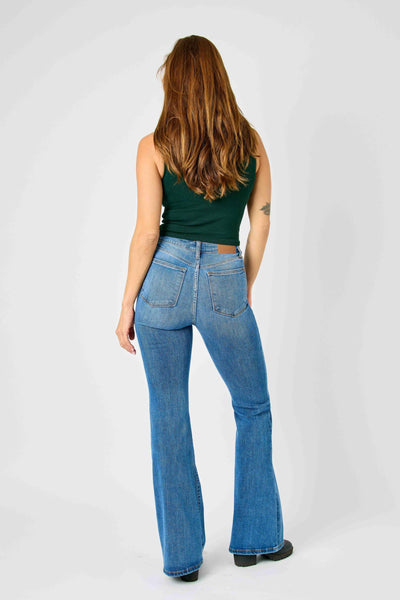 Judy Blue High Waist Classic Flare Denim 82588-Jeans-Sunshine and Wine Boutique