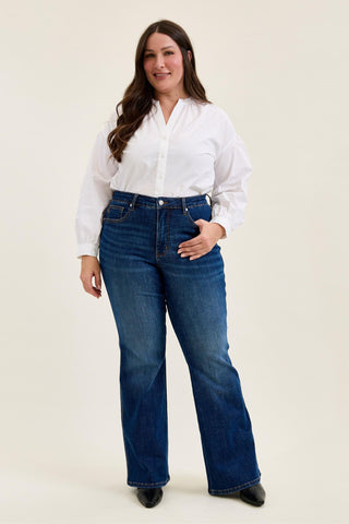 Judy Blue High Waist Tummy Control Charlotte Flare Denim Jeans 881188