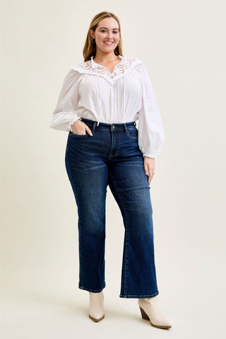 Judy Blue Mid Rise Cowgirl Seaming Alex Bootcut Denim Jeans 881124