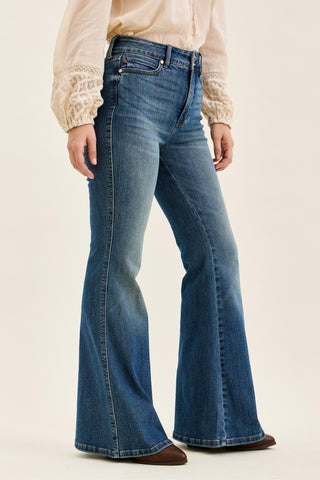 Judy Blue High Waist Tummy Control Jaqueline Flare Denim Jeans 881125