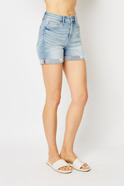 Judy Blue High Waist Destroy Cut Off Denim Short 150184-Shorts-Sunshine and Wine Boutique