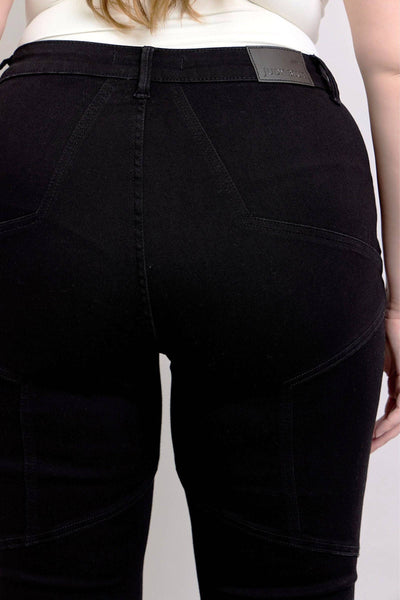 Judy Blue High Waist Star Back Seam Detail Black Flare Denim Jeans 88958-Jeans-Sunshine and Wine Boutique