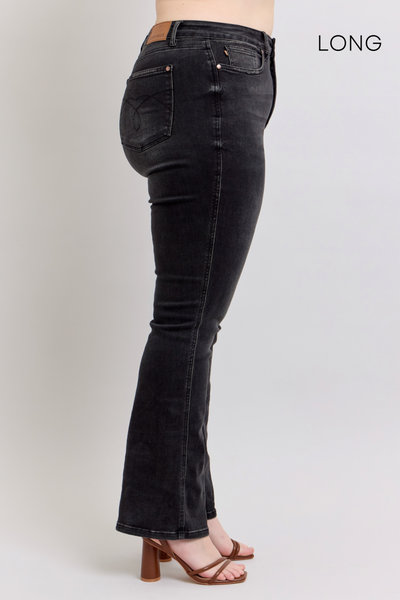 Judy Blue High Waist Tummy Control Black Bootcut Denim Jeans 88787 - 3 Inseam Options: Short, Regular, Long-Jeans-Sunshine and Wine Boutique