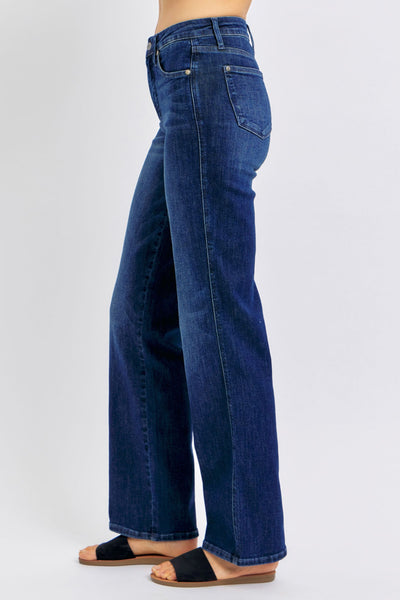 Judy Blue Mid Rise "Tummy Control" Classic Straight Denim 88861-Jeans-Sunshine and Wine Boutique