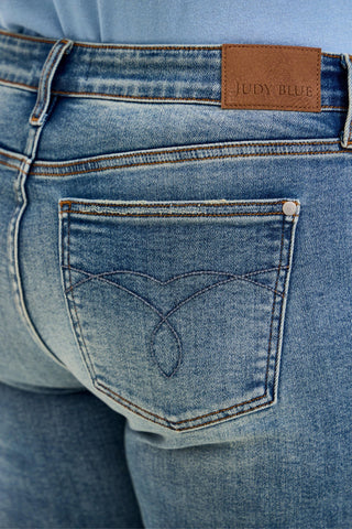 Judy Blue Low Rise Daisy Genie Blue Bootcut Denim Jeans 82747