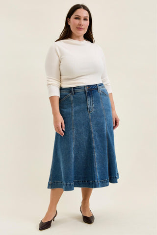 Judy Blue High Waist Lasso Stone Denim Skirt 2844