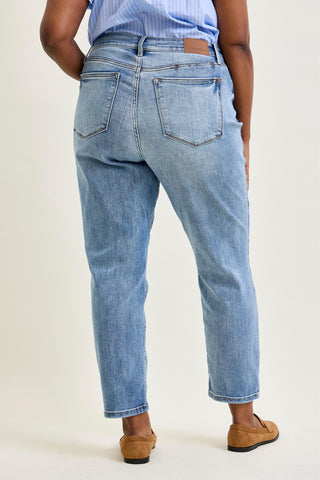 Judy Blue Mid Rise Vintage Wash Cell Phone Pocket Slim Denim Jeans 82626