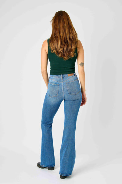 Judy Blue High Waist Classic Flare Denim 82588-Jeans-Sunshine and Wine Boutique