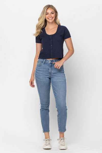 Judy Blue High Waist Side Fray Slim Denim 88461 - Exclusive-Jeans-Sunshine and Wine Boutique