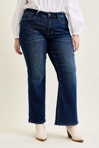 Judy Blue Mid Rise Cowgirl Seaming Alex Bootcut Denim Jeans 881124