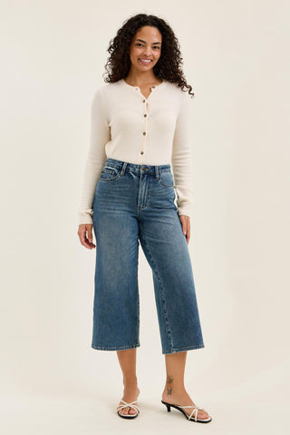 Judy Blue High Waist Dottie Quarry Fade Wide Leg Denim Jeans 881186