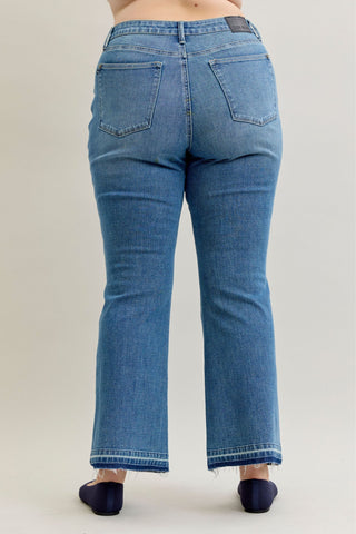 Judy Blue Mid Rise Tummy Control Release Hem Slim Bootcut Denim Jeans 881056