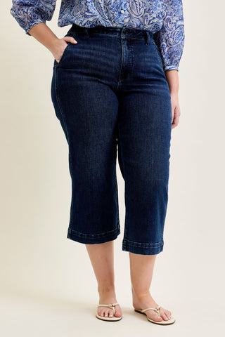 Judy Blue High Waist Ankle Wide Leg Denim Jeans 82694