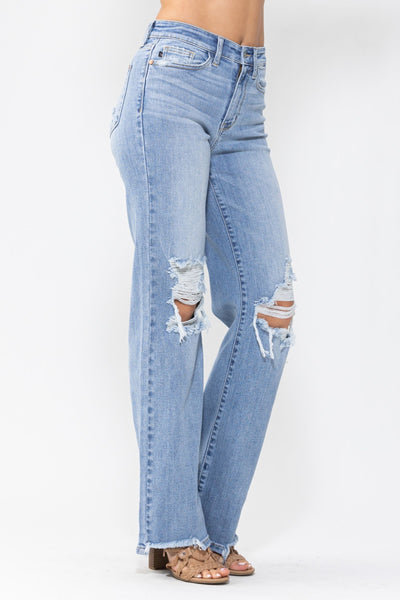 Judy Blue High Rise 90's Straight Jeans in Light Wash 82502 - Exclusive-Jeans-Sunshine and Wine Boutique