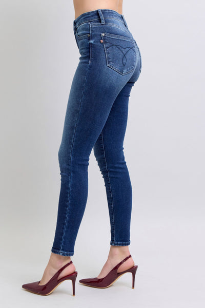 Judy Blue Mid Rise Thermal Skinny Denim Jeans 82635-Jeans-Sunshine and Wine Boutique