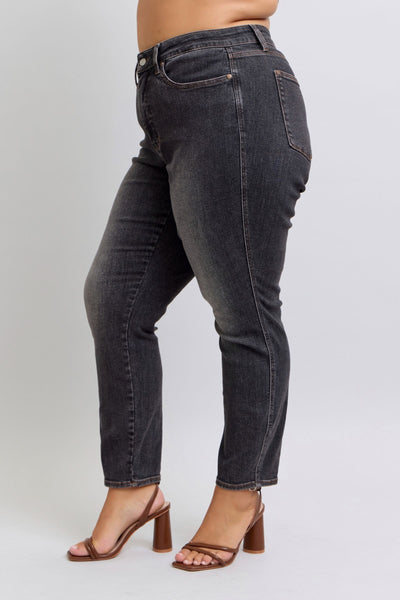 Judy Blue Mid Rise Tummy Control Slim Denim Jeans 88902-Jeans-Sunshine and Wine Boutique