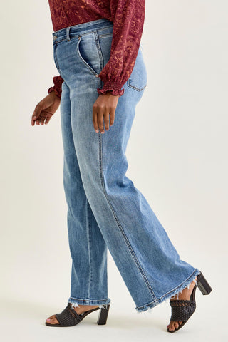 Judy Blue High Waist Retro Wide Leg Denim Jeans 82648