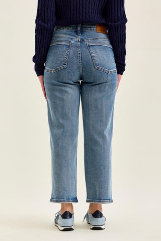 Judy Blue High Waist Tummy Control Peggy Ankle Straight Denim Jeans 881166 - Petite