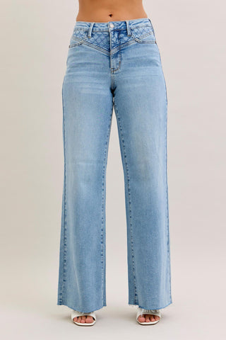 Judy Blue High Waist Retro Wide Leg Denim Jeans 88711