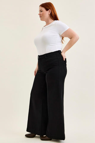 Judy Blue High Waist Liza Black Palazzo Denim Jeans 881243