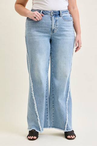 Judy Blue High Waist Twisted Retro Wide Leg Denim Jeans 881087