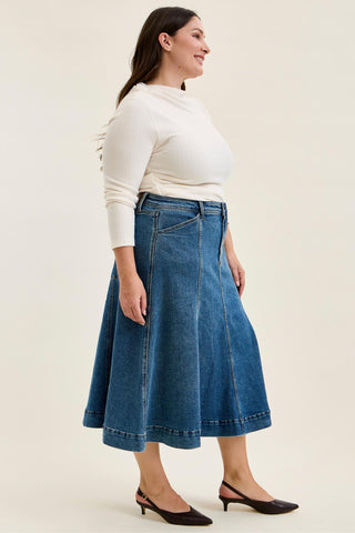 Judy Blue High Waist Lasso Stone Denim Skirt 2844
