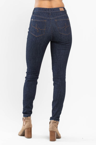Judy Blue High Waist Classic Back Pocket Embroidery Skinny Denim 88683-Jeans-Sunshine and Wine Boutique
