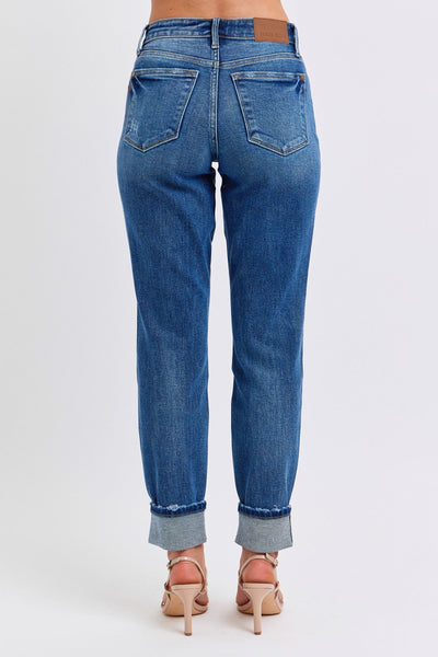 Judy Blue Mid Rise Vintage Wash Boyfriend Denim Jeans 82624-Jeans-Sunshine and Wine Boutique