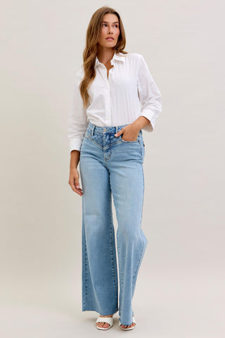 Judy Blue High Waist Retro Wide Leg Denim Jeans 88711