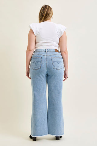 Judy Blue High Waist Twisted Retro Wide Leg Denim Jeans 881087