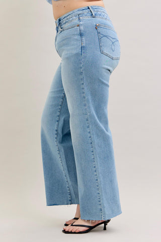 Judy Blue High Waist Retro Wide Leg Denim Jeans 88711