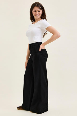 Judy Blue High Waist Liza Black Palazzo Denim Jeans 881243