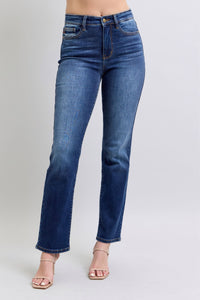 Judy Blue High Rise Vintage Wash Thermal Straight Denim Jeans 82631-Jeans-Sunshine and Wine Boutique