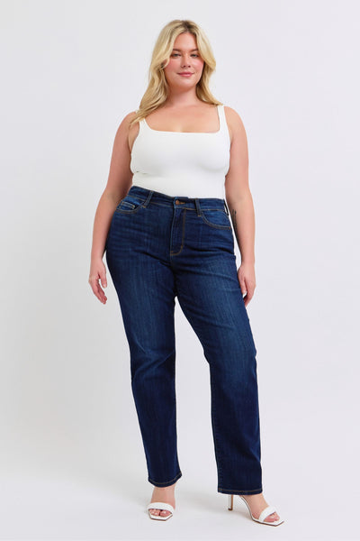 Judy Blue High Waist Straight Denim Jeans 82627-Jeans-Sunshine and Wine Boutique