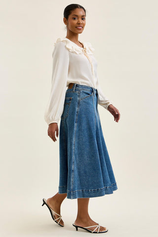 Judy Blue High Waist Lasso Stone Denim Skirt 2844